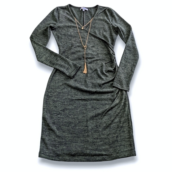 Bailey Blue | Surplice Bodycon Mini Dress+Attached Chain Necklace NWOT - Picture 2 of 15